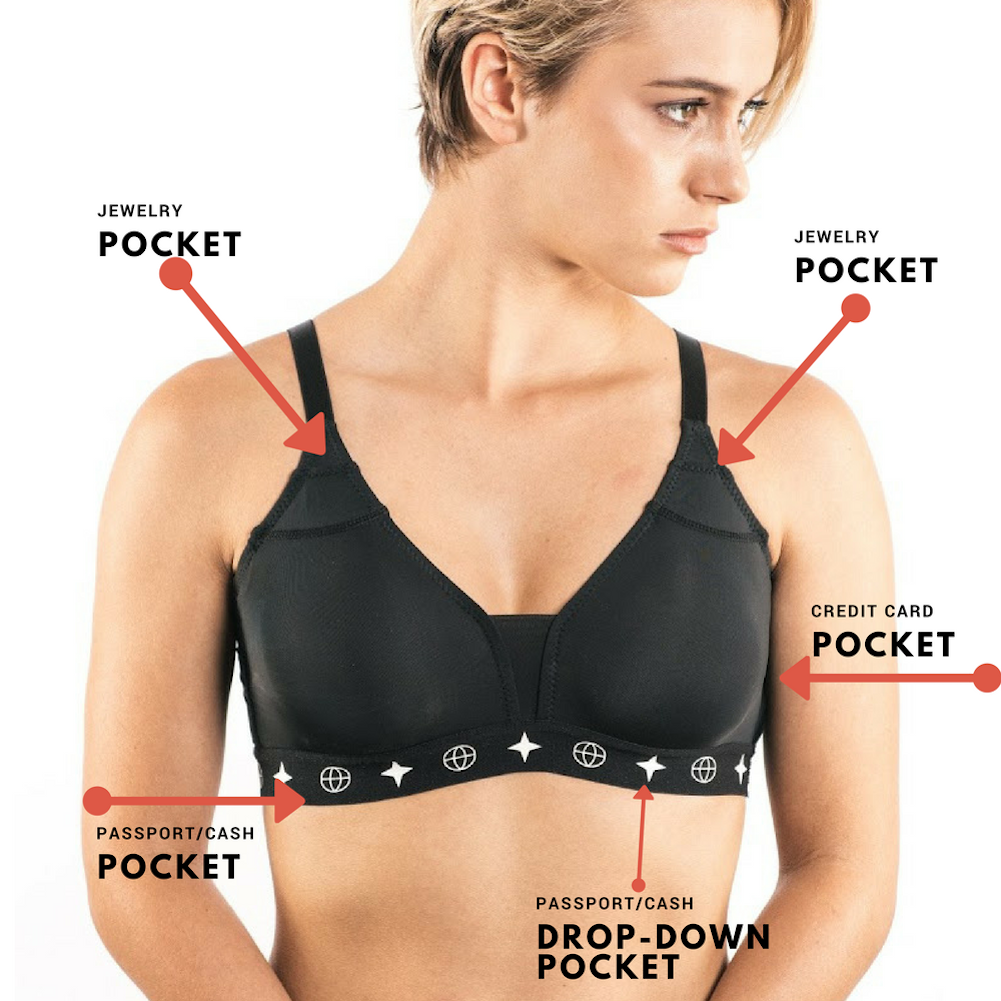 The Travel Bra in Organic Cotton with Pockets