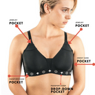 Ultra-Light Travel Bra Womens Pockets Anti Theft Black Secret